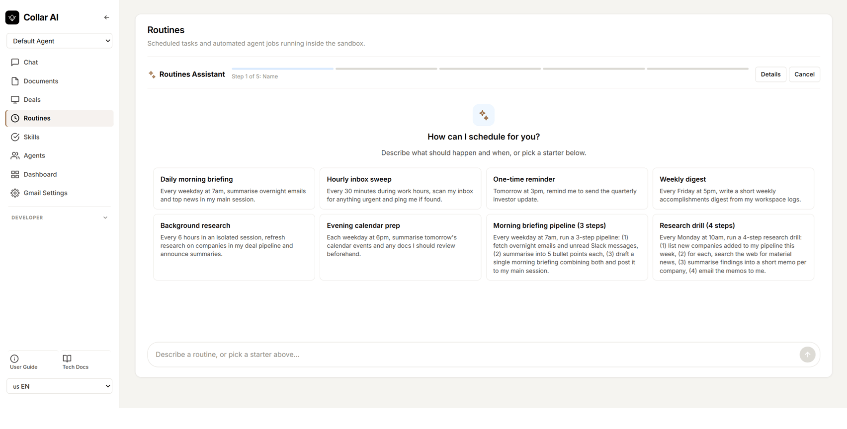 Workflow builder screenshot